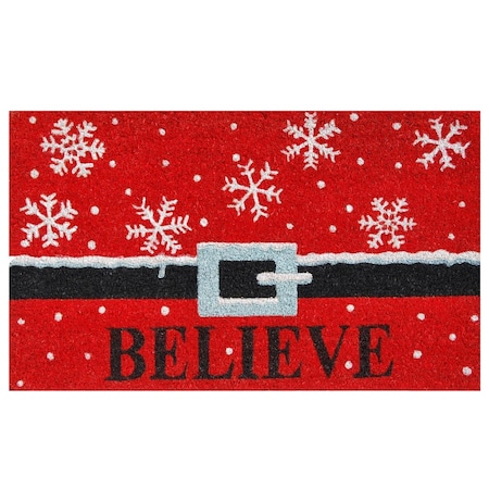 Configuracion 17 x 29 in. Believe Rectangular Doormat - Red White & Black CO3367097